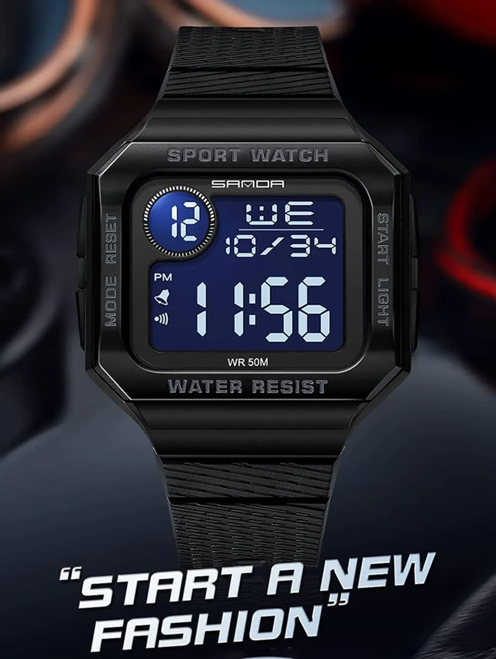 Watches Square Date Week Outdoor Sport Digital Display athlete fisherman copious TPU Strap Multifunctional Luminous Quartz Waterproof Casual Alarm Wrist Watch Gosasa Fashion Unisex 