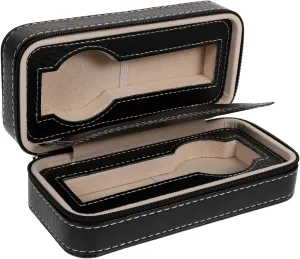 Watches supplier gill patriot linoleum Faux Travel Organizer Padding Compact Design for Jewelry Collection for Dresser Suitcase Black Zippered Watch Storage Case for 