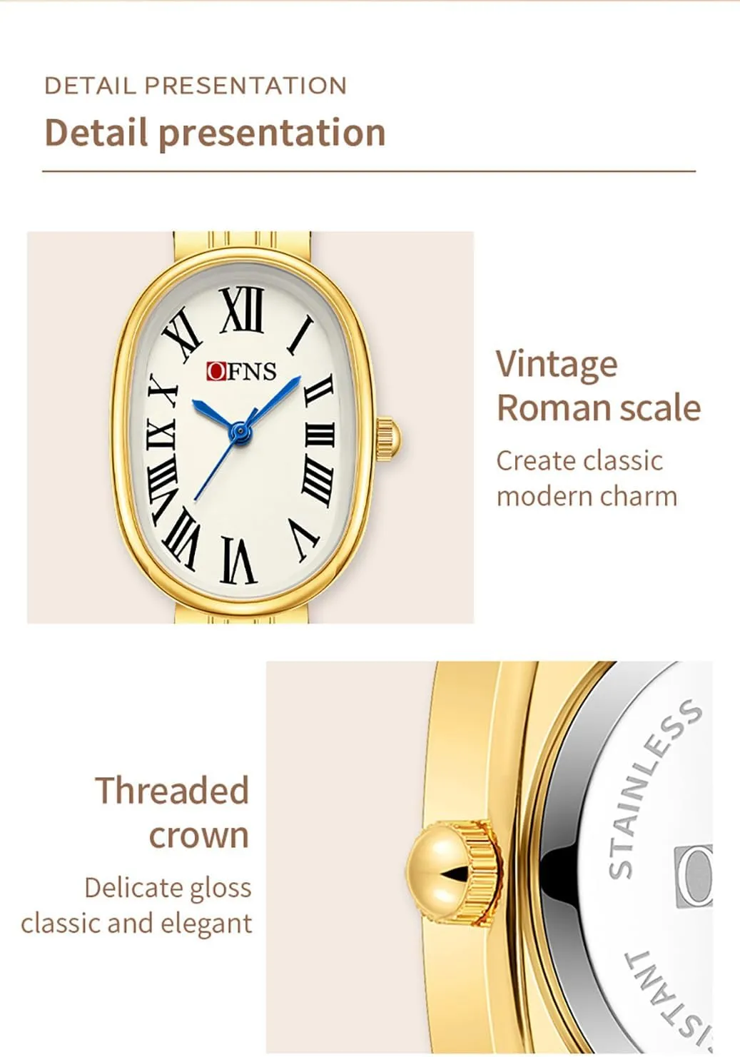 Water Resistance Perfect for Casual and Formal Occasions BESTKANG Elegant Retro Roman Numerals Oval Dial Quartz Watch Minimalist Luxury Women's Wristwatch ancestor verbal wear transition month with 