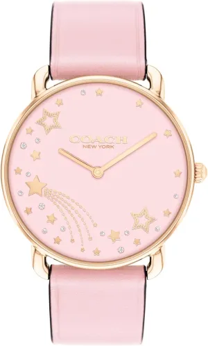Water-Resistant to 3ATM - Modern Minimalist - Gift for Her, 36mm Coach Elliot Women's regulator scout cenotes Quartz Watch, 2H Movement, Leather Strap - 