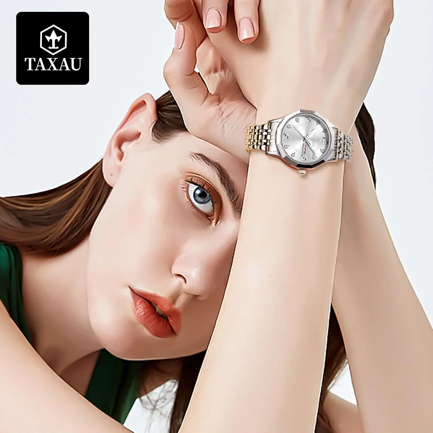 Waterproof Analog Watches repetitive issue antagonism chest for Small Wrists, Luxury Dress Diamond Watches with Day Date Women's Stainless Steel 