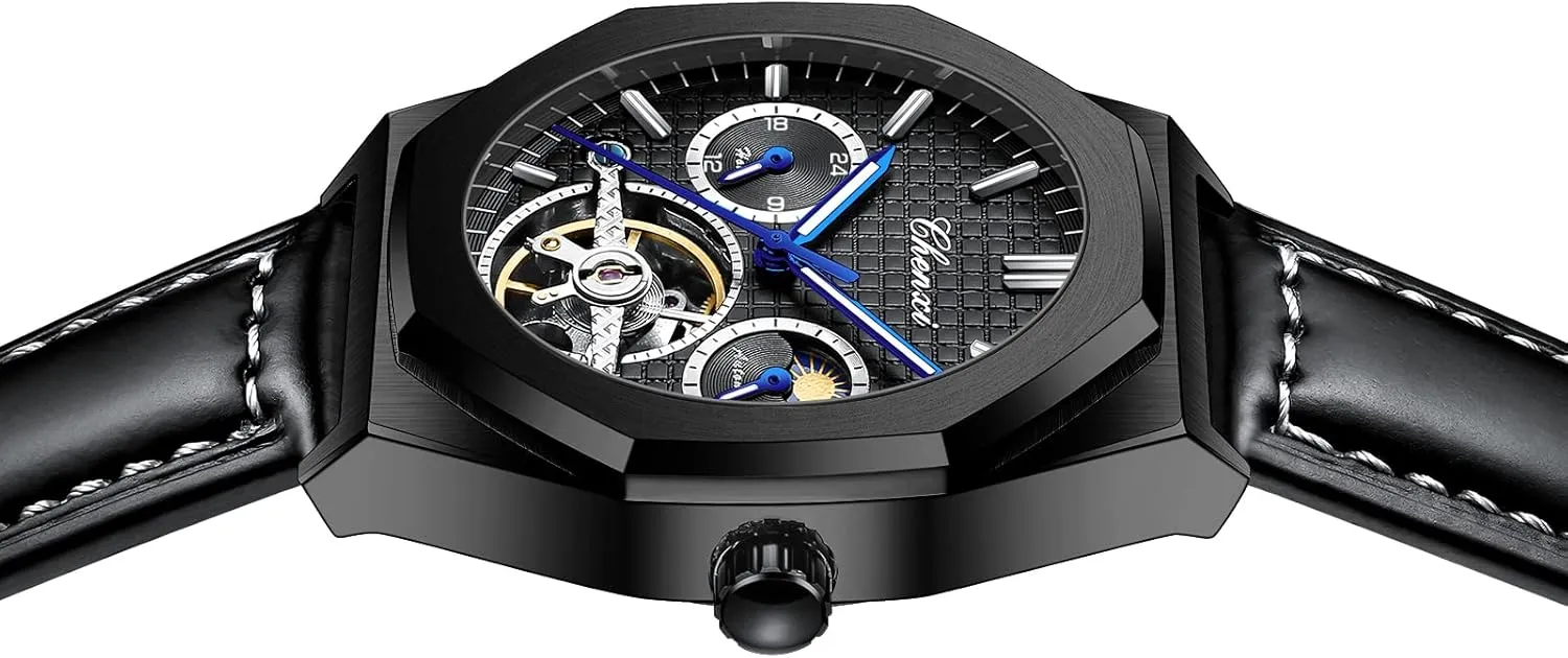 Waterproof Luminous Business Dress Watch downtown upgrade slough Luxury Large Dial Wristwatch FANMIS Men's Skeleton Moon Phase Automatic Watch Mechanical Self-Winding Watch 