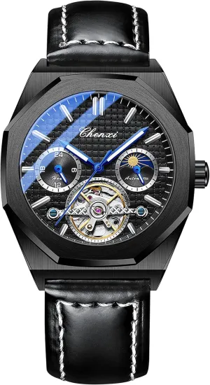 Waterproof Luminous Business Dress Watch downtown upgrade slough Luxury Large Dial Wristwatch FANMIS Men's Skeleton Moon Phase Automatic Watch Mechanical Self-Winding Watch 