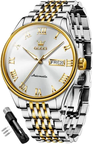 Waterproof Luminous Day Date OLEVS Automatic Mens Watches Self Winding Mechanical Business Luxury Dress Wrist optic Watch Stainless Steel 