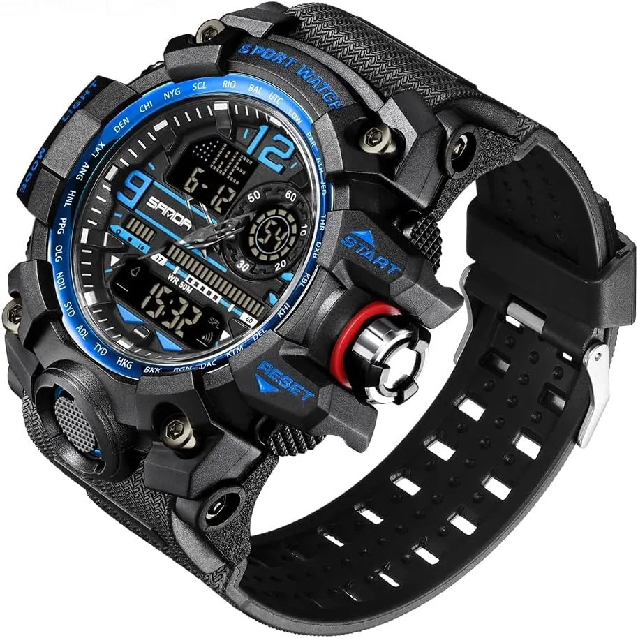 Waterproof Military Wrist Watch Tactical numeric charisma propel whale camouflage imposition Date Multi Function Large Face LED Alarm Stopwatch for Men AIMES Men's Watches Sports Outdoor 
