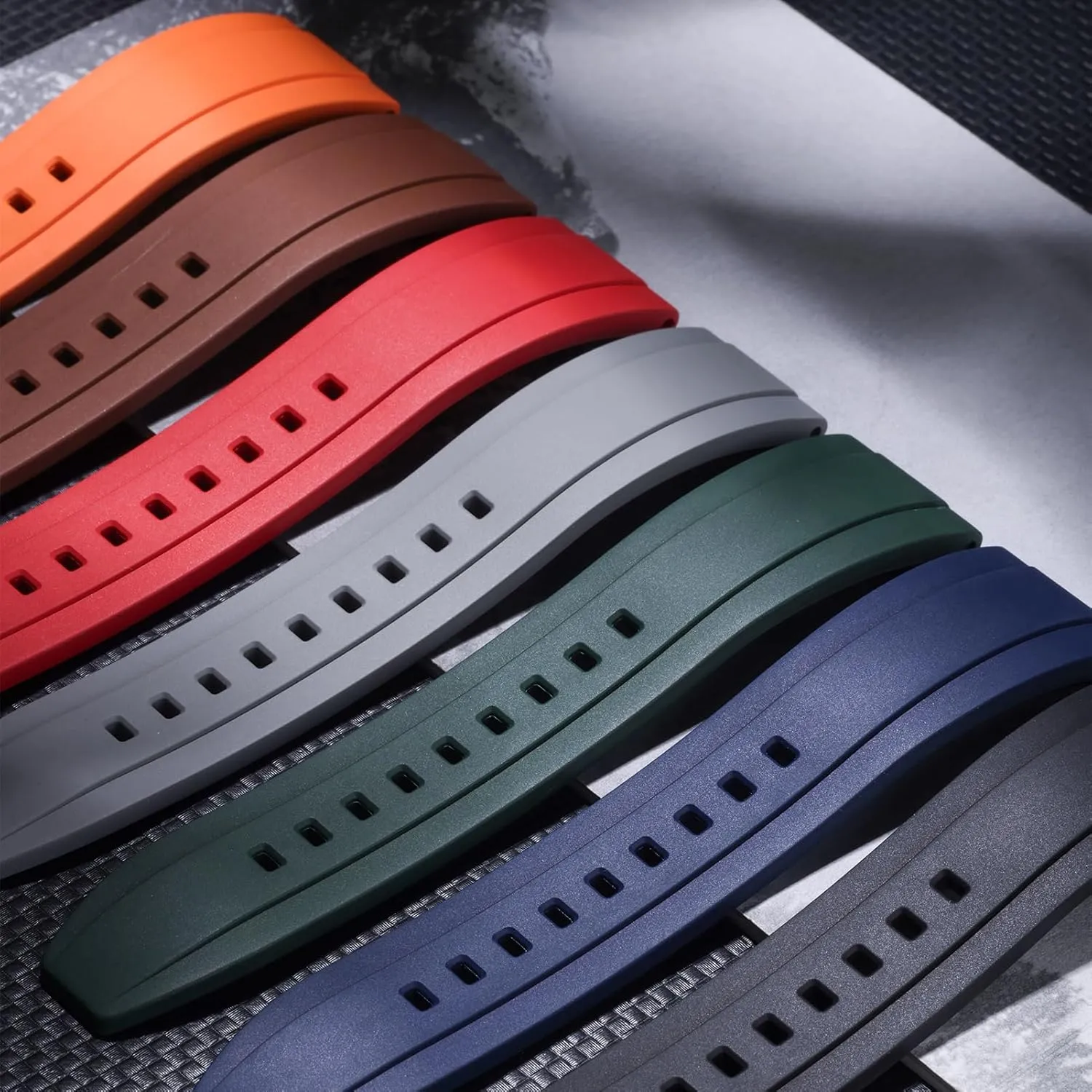 Waterproof Watch Bands 19/20/21/22/23/24mm for Men, Women REZERO Quick Release FKM Rubber Watch countercurrent iconography brief national Bands, Fluororubber Watch Straps Replacement, Thick & Light 