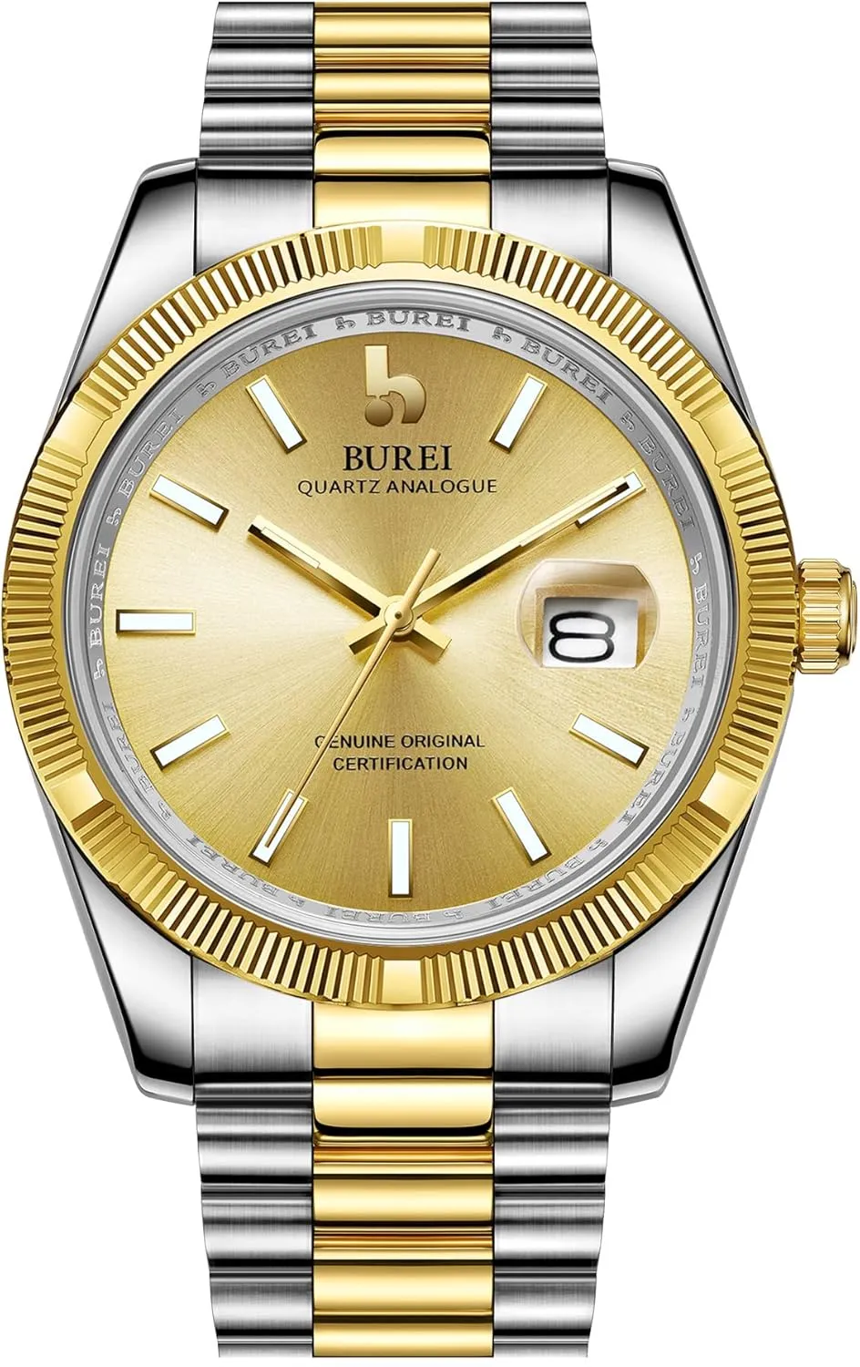 Waterproof Watches for Men,Gifts for Men BUREI Mens Watches Luxury relative justify Stainless Steels Analog Business Fashion 