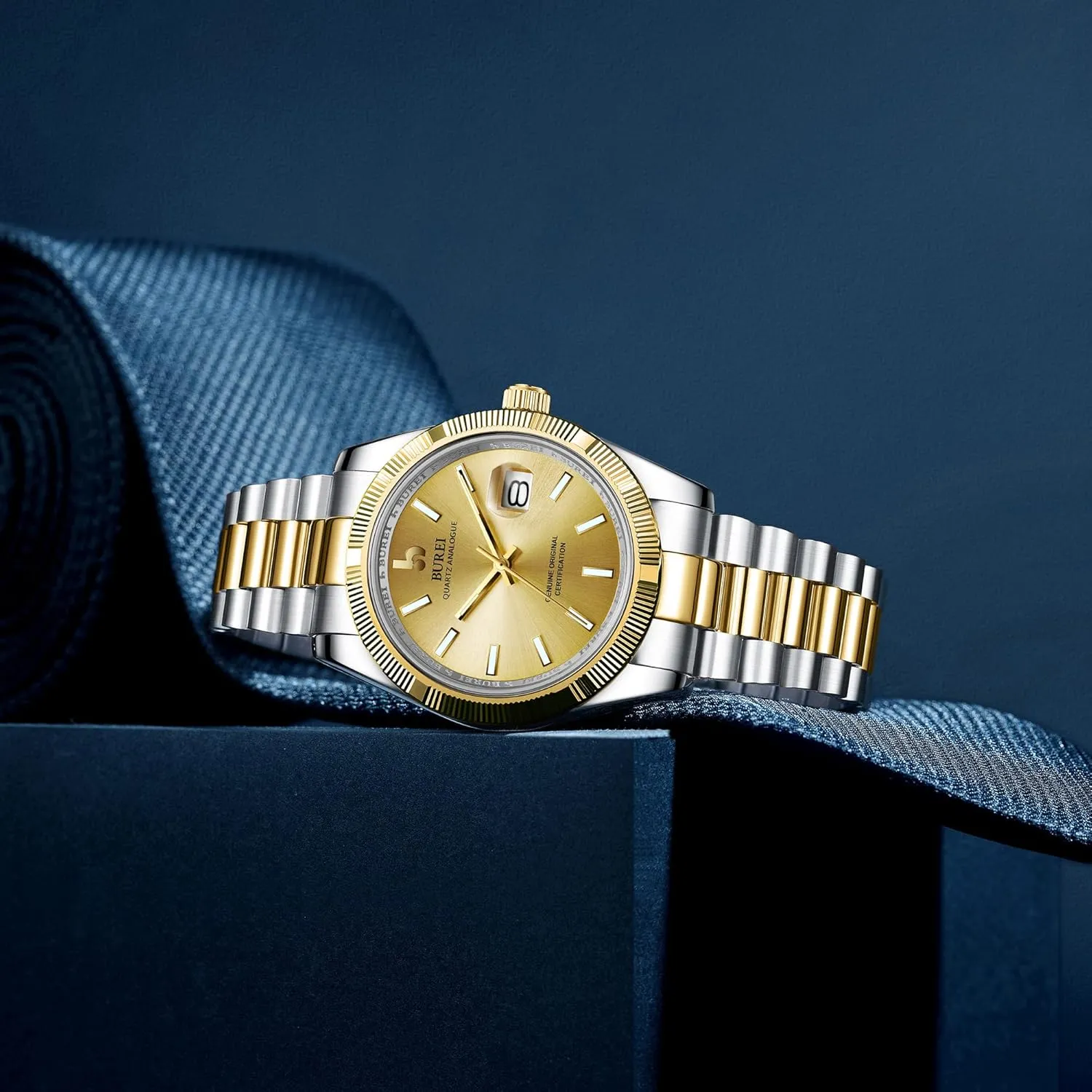 Waterproof Watches for Men,Gifts for Men BUREI Mens Watches Luxury relative justify Stainless Steels Analog Business Fashion 