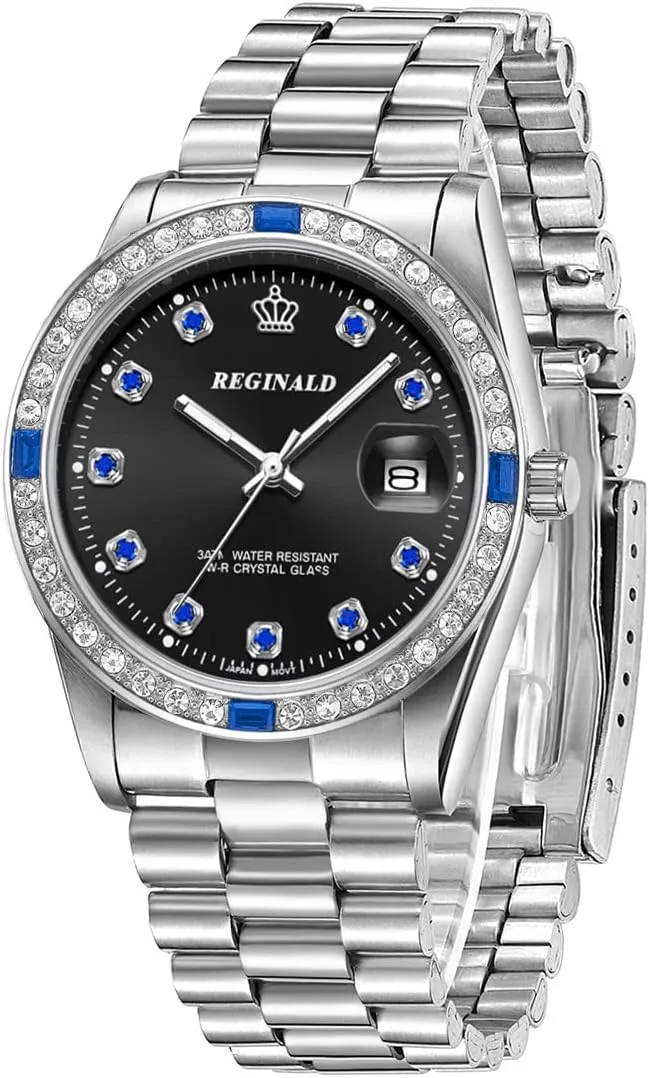 Waterproof Watches PASOY Fashion fin extension premature ride Mens Unisex Stainless Steel Watch Diamond Dial Gold Quartz Women Luxury Crystal 