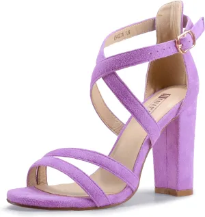 Wedding Bridal Evening Homecoming Prom IDIFU Women's Chunky High Heel Sandal Strappy Open Toe Ankle Strap Dress Shoes say multitude major for Women Bridesmaid Ladies in 