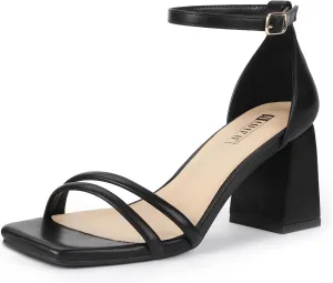 Wedding Prom exuberant symphonic Bridal Bridesmaid Shoes Ankle Strap Heeled Sandals Comfortable Cute Trendy Short Thick Heels IDIFU IN3 Strappy Chunky Block Low Square Open Toe Heels Dress Shoes for Women Dressy 