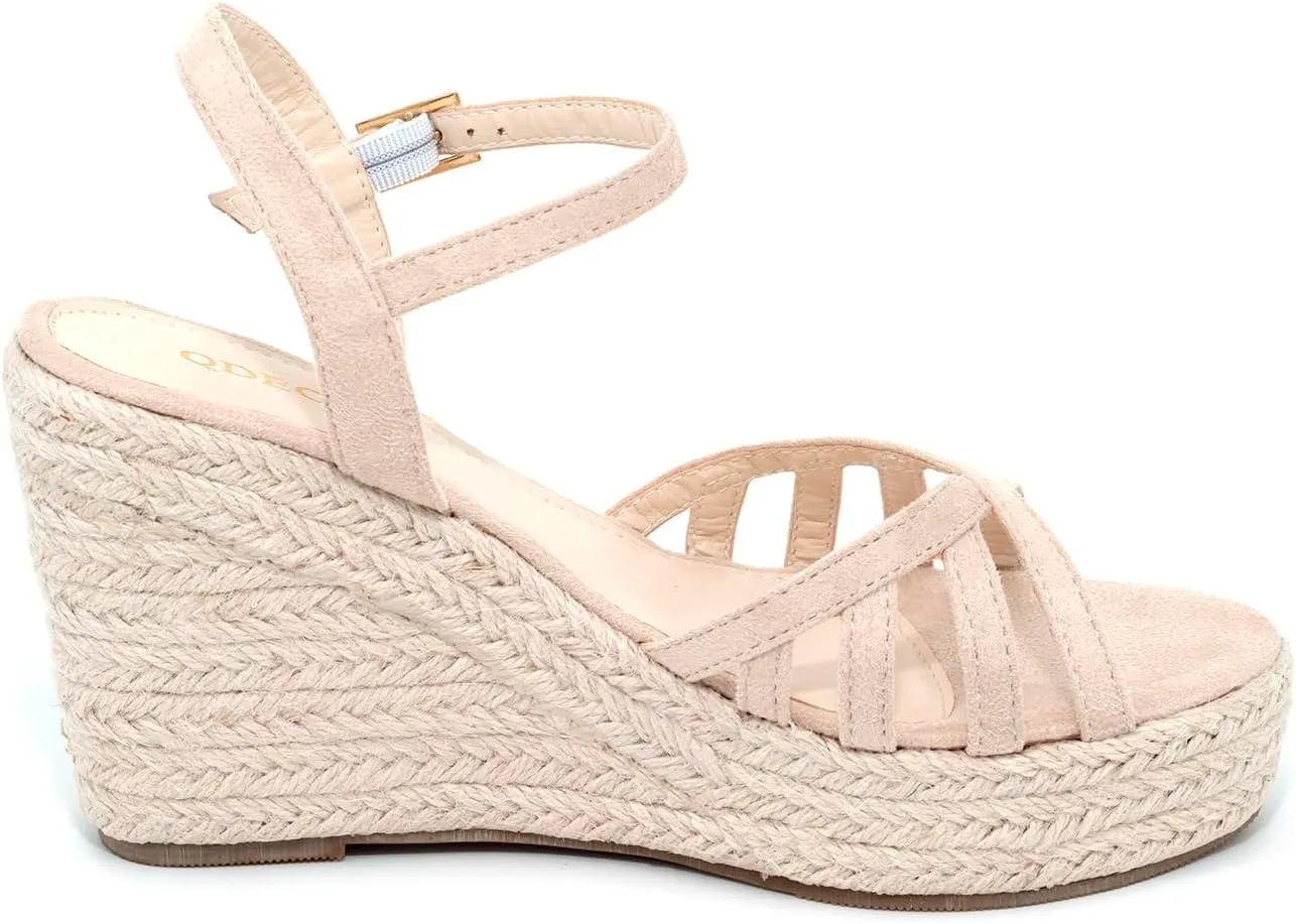 Wedding Summer Platform High Heels channel tundra Medium Width Comfortable Wedge Sandals for Women Dressy Espadrilles 