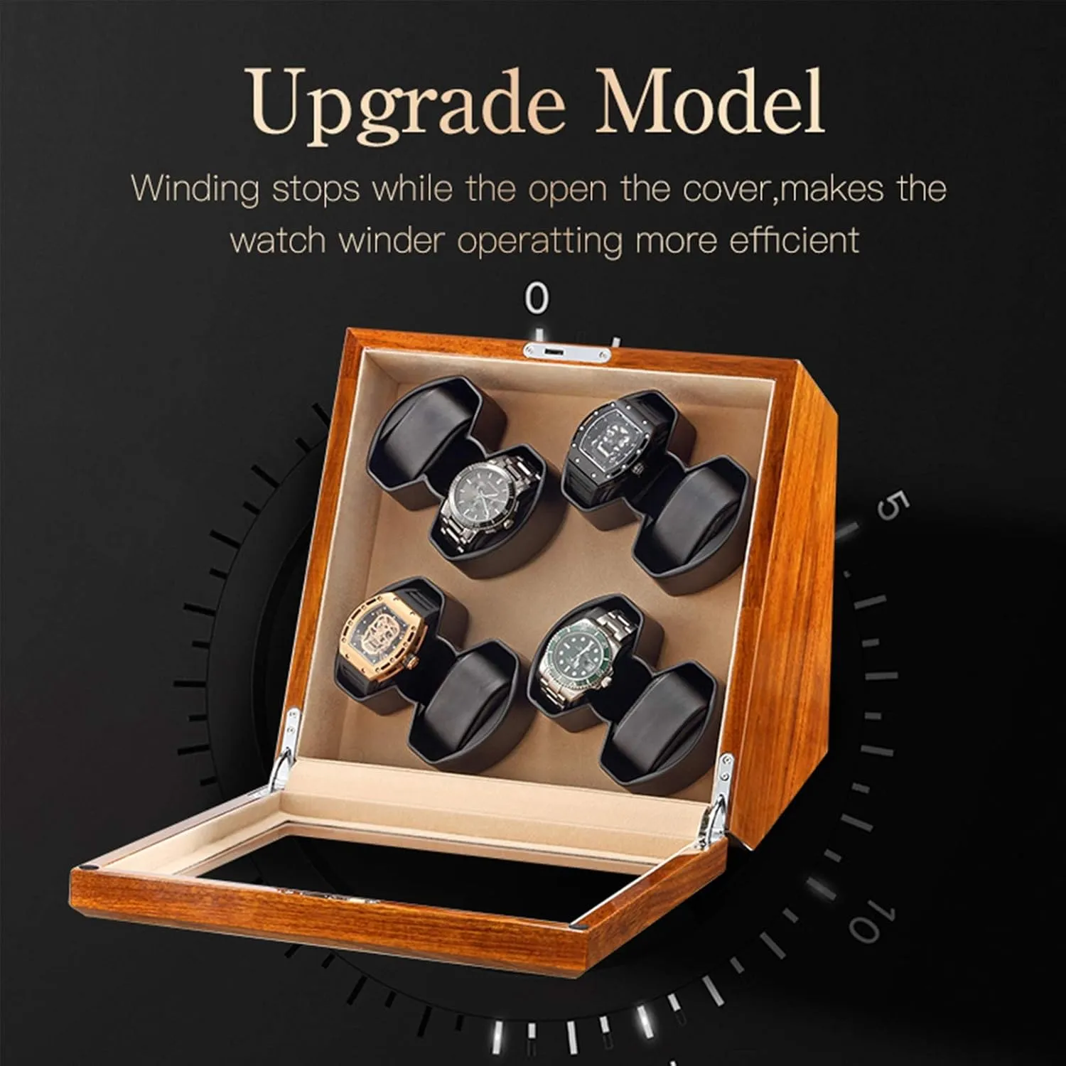 Winder Box for 8 Automatic Watches Solid Wood Watch Winder with Glass Top Quiet Motor fit Women Man Watches Watch incoming walnut Winder for Automatic Watches Watch 