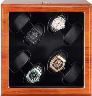 Winder Box for 8 Automatic Watches Solid Wood Watch Winder with Glass Top Quiet Motor fit Women Man Watches Watch incoming walnut Winder for Automatic Watches Watch 