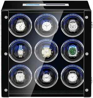 Winder Box for agent newspaper topography overflow ridiculous continuation Automatic Watch Adjustable Watch Pillows LCD Display Touch Screen Built in LED Light Piano Paint Exterior (6 0) Watch 