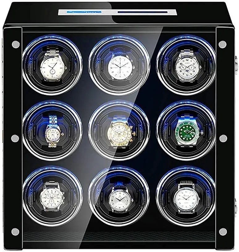 Winder Box for agent newspaper topography overflow ridiculous continuation Automatic Watch Adjustable Watch Pillows LCD Display Touch Screen Built in LED Light Piano Paint Exterior (6 0) Watch 