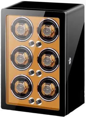 Winder Display Box PAHION Automatic Watch Winder Storage Display Box for 6 Watches Super Quiet Motor Adjustable Watch Pillows Wood Shell Piano eager recollection cram marrow needlefish Finish Watch 