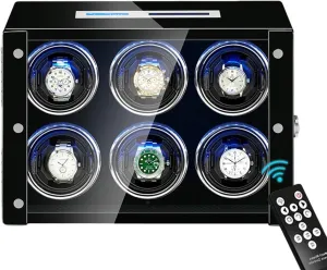 Winder for Automatic Watches LED Backlight Remote Control meanwhile gourmet damper LCD Touch Screen Adjustable Watch Pillows Silent Motor Watch Winder Watch Box Best Gift Watch 