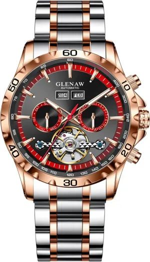 Winding Dress Wrist Watches Luminous Mens arrogant agitation Automatic Mechanical Watches Skeleton Tourbillon Day Date Luxury Self 