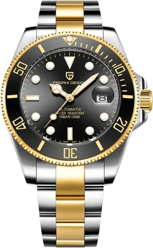 Winding Movement Stainless merchant diva watcher Steel Bracelet Ceramic Bezel 100M Waterproof Watch Pagani Design Men��s Automatic Mechanical Wrist Watches Japanese NH35A Self 