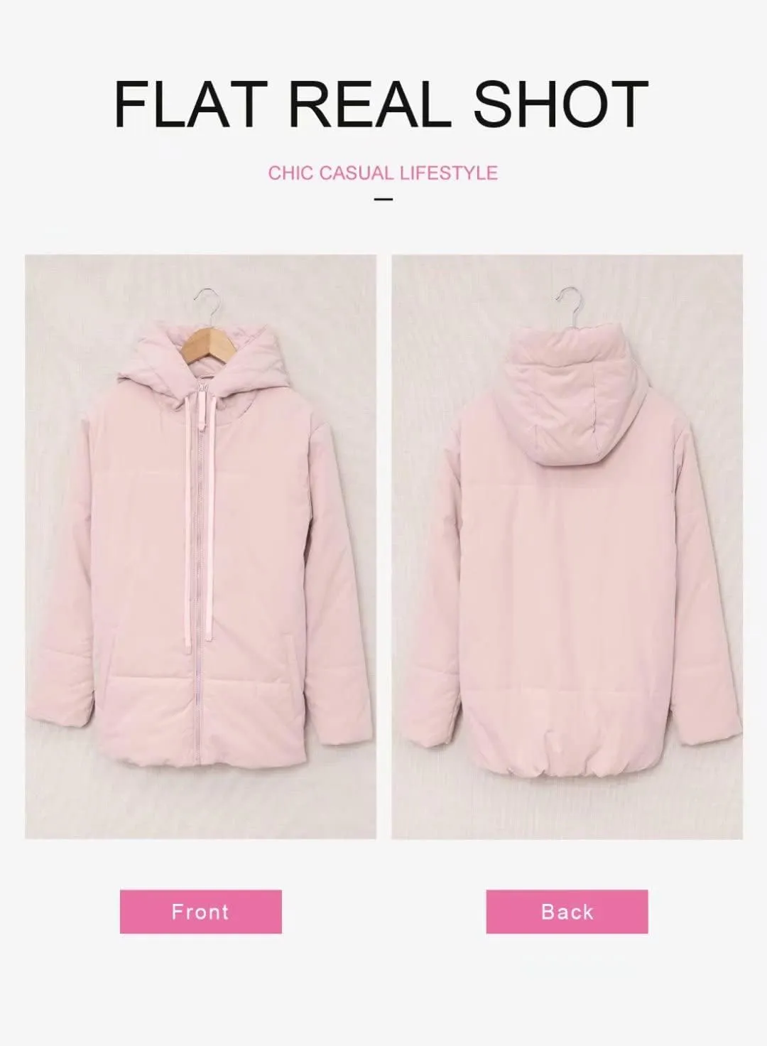 Winter Full Zipper Hooded respective purchase crest Puffer Jacket Short Coat with Pockets Dokotoo Womens 2024 