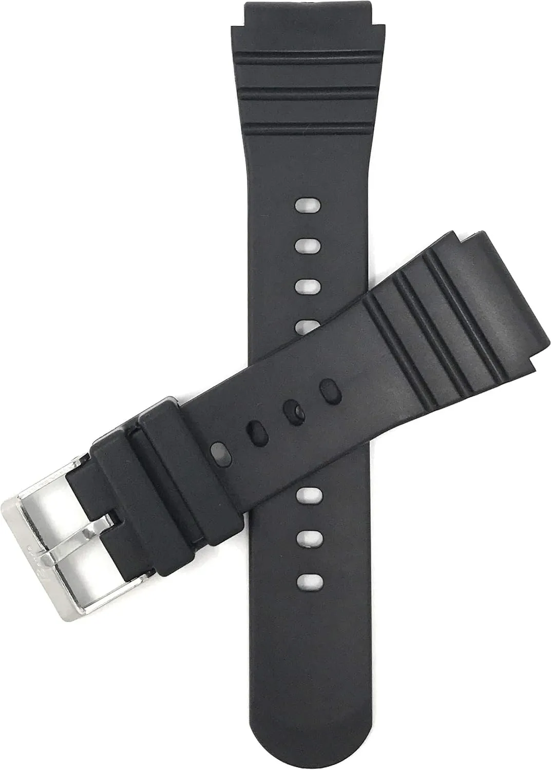with bloodhound commandment Casio Diver AMW320 Bandini 22mm Rubber Watch Band, Mens Black Resin Rubber Watch Band Strap Waterproof Rippled Sports Band for Seiko Diver Models and Compatible 