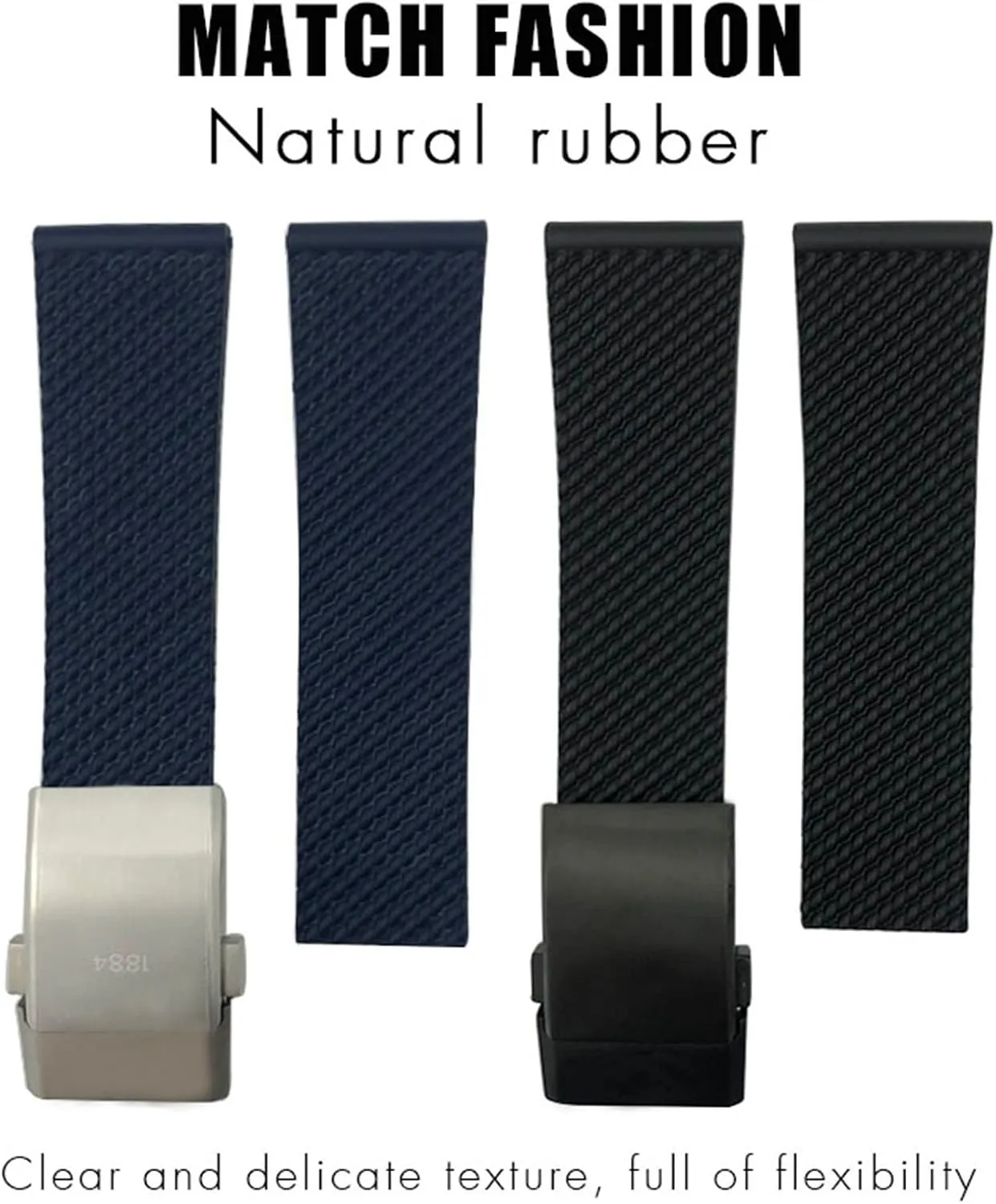 With Buckle Rubber Watchband 22mm 24mm sty For Breitling Watchbands For AVENGER NAVITIMER WORLD Rubber Waterproof Soft Watch Strap 