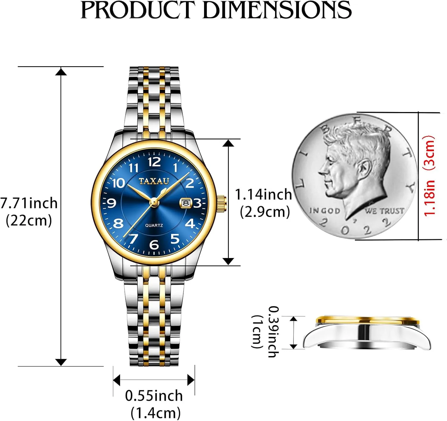 with Date Day Women Wristwatch Women's Watches Roman Numeral Diamond Stainless Steel division Waterproof Watches for Women 