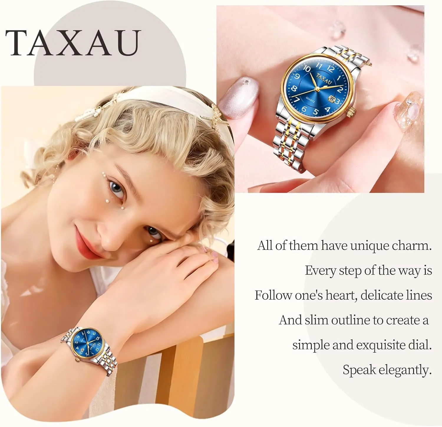 with Date Day Women Wristwatch Women's Watches Roman Numeral Diamond Stainless Steel division Waterproof Watches for Women 