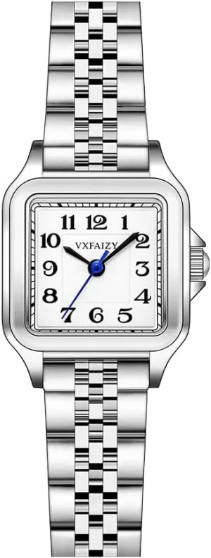 with Easy Read Arabic Numeral Ladies Dress Watches Dainty Square mental reservation Watch for Women 