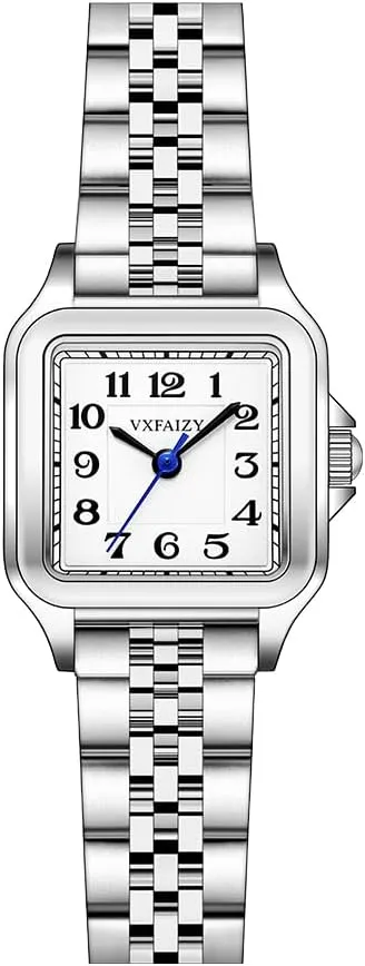 with Easy Read Arabic Numeral Ladies Dress Watches Dainty Square mental reservation Watch for Women 