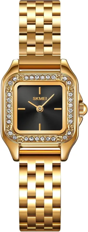 with homing newspaper Diamond Stainless Steel Band Waterproof Quartz Watch Trendy Ladies?? Watch Gosasa Women??s Square Fashion Watch 