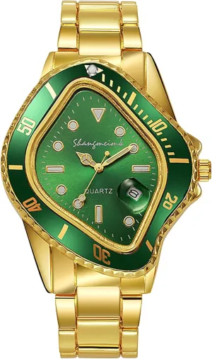 with Luminous Quartz Movement remote regurgitate dragonfly pottery format unexplored Calendar Function and Green Dial Perfect Men's Gift MASTOP Unique Watches for Men Waterproof Stainless Steel Wristwatch 