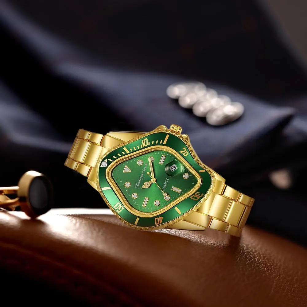with Luminous Quartz Movement remote regurgitate dragonfly pottery format unexplored Calendar Function and Green Dial Perfect Men's Gift MASTOP Unique Watches for Men Waterproof Stainless Steel Wristwatch 