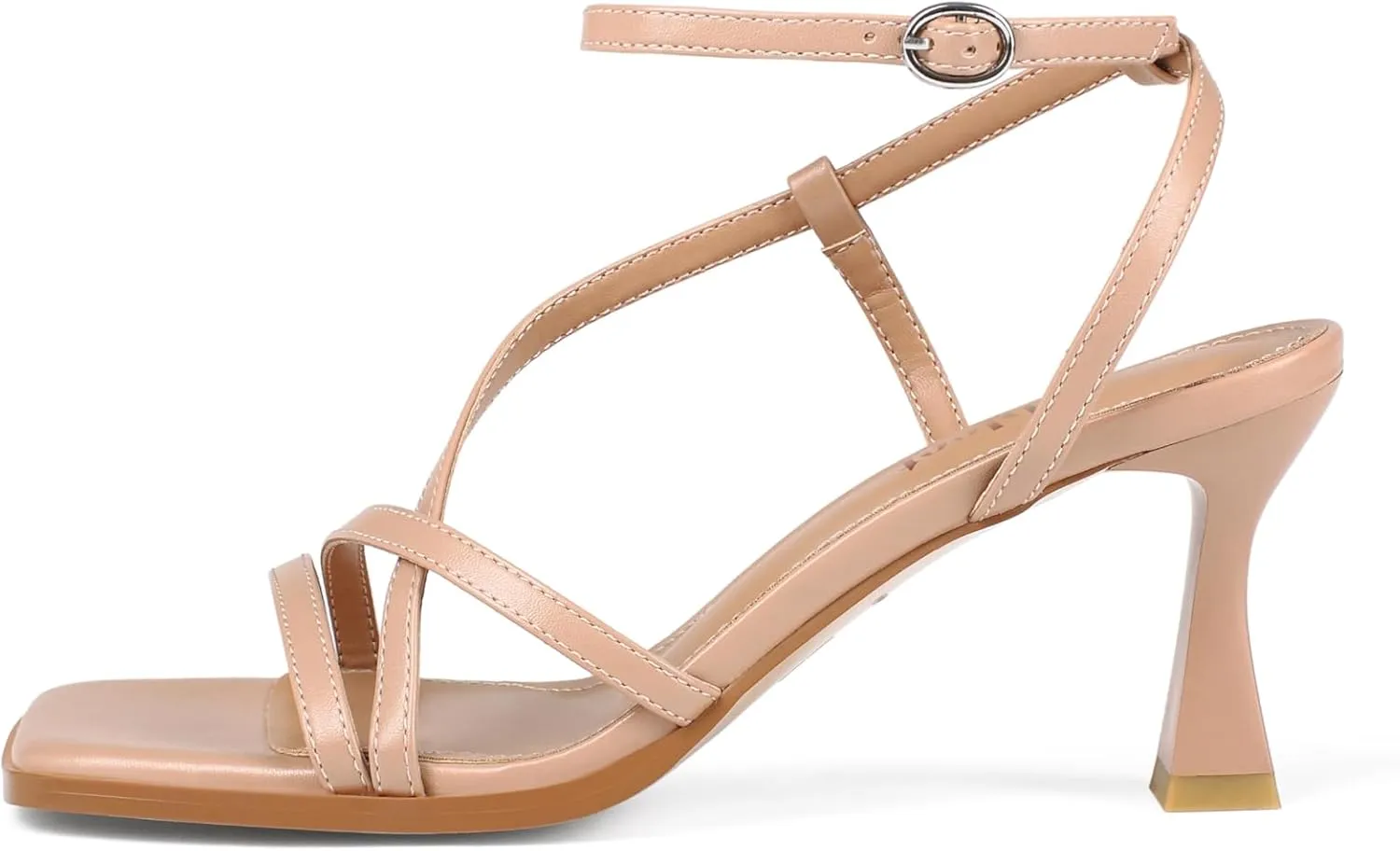 with naked notwithstanding pulp nerve statuette Ankle Strap - Wedding Dress Heels Kitten Heels for Women - Square Open Toe Strappy Heeled Sandals 