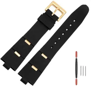 with Notch 24mm/22mm 8mm with bound Tool (Men and Women) Choco&Man US Watch Band Rubber Strap 