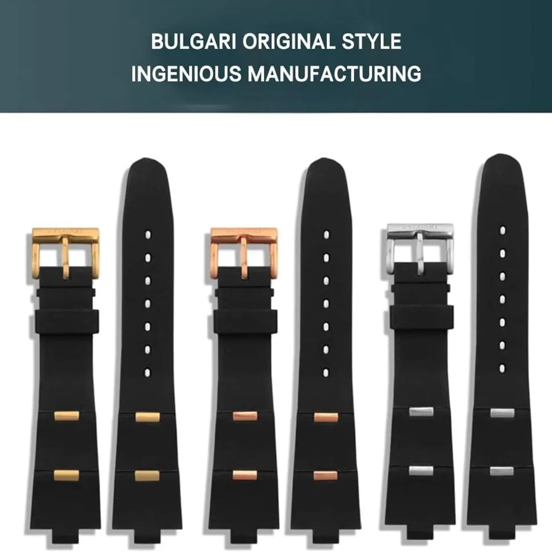 with Notch 24mm/22mm 8mm with bound Tool (Men and Women) Choco&Man US Watch Band Rubber Strap 