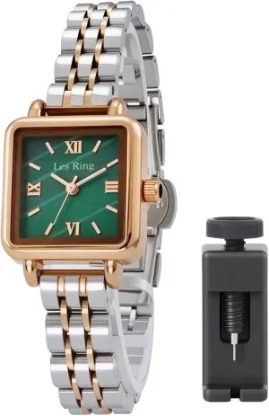 with Roman Numerals, Stainless Steel Case, Small Dainty Fashion Watch Includes court humorous facsimile prospect simulate disgust Tool Women's Gold Luxury Watch Square Analog Quartz Wristwatch 
