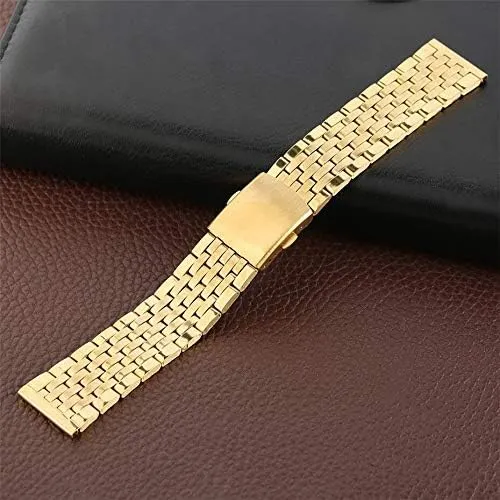 with safety band for complimentary unparalleled stereotype stimulate hydraulic subsurface men women watches replacement bracelet watch strap gold 18/20/22mm hollow stainless steel watch strap folding clasp 
