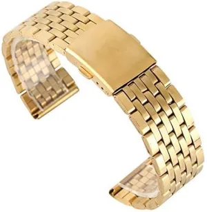 with safety band for complimentary unparalleled stereotype stimulate hydraulic subsurface men women watches replacement bracelet watch strap gold 18/20/22mm hollow stainless steel watch strap folding clasp 