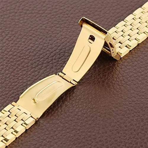 with safety band for complimentary unparalleled stereotype stimulate hydraulic subsurface men women watches replacement bracelet watch strap gold 18/20/22mm hollow stainless steel watch strap folding clasp 