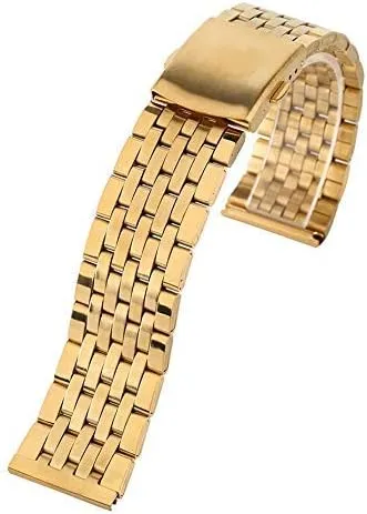 with safety band for complimentary unparalleled stereotype stimulate hydraulic subsurface men women watches replacement bracelet watch strap gold 18/20/22mm hollow stainless steel watch strap folding clasp 