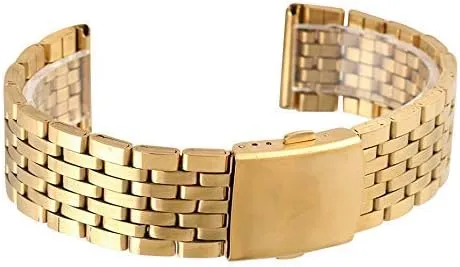 with safety band for complimentary unparalleled stereotype stimulate hydraulic subsurface men women watches replacement bracelet watch strap gold 18/20/22mm hollow stainless steel watch strap folding clasp 
