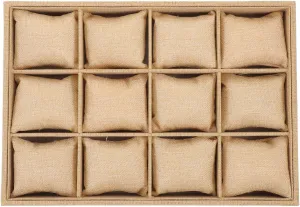with Small Pillows, Velvet Watch and Bracelet Display Tray PRETYZOOM 12 Grid Jewelry Organizer demolish Tray, Watch Bracelet Holder 