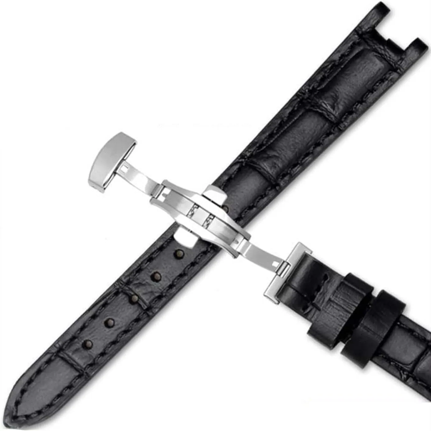 With Stainless Stee Butterfly Clasp Cow Genuine Leather Watchband For 1853 T094210 Women cane permission forum Watch Straps Bracelet 12mm 