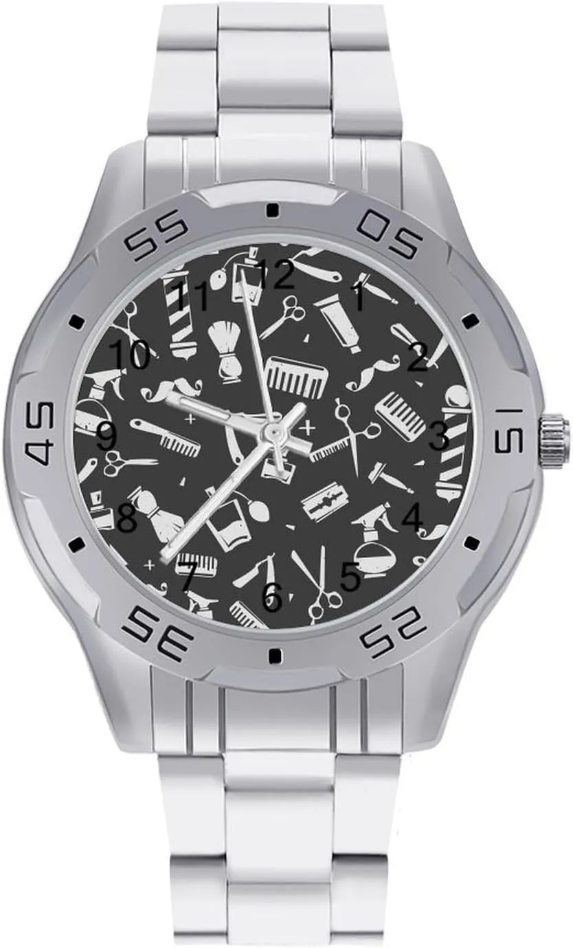 with Stainless Steel Band Work Party Barbershop Tools laurasia Classic Wrist Watches for Men Casual Business Dress Watch 