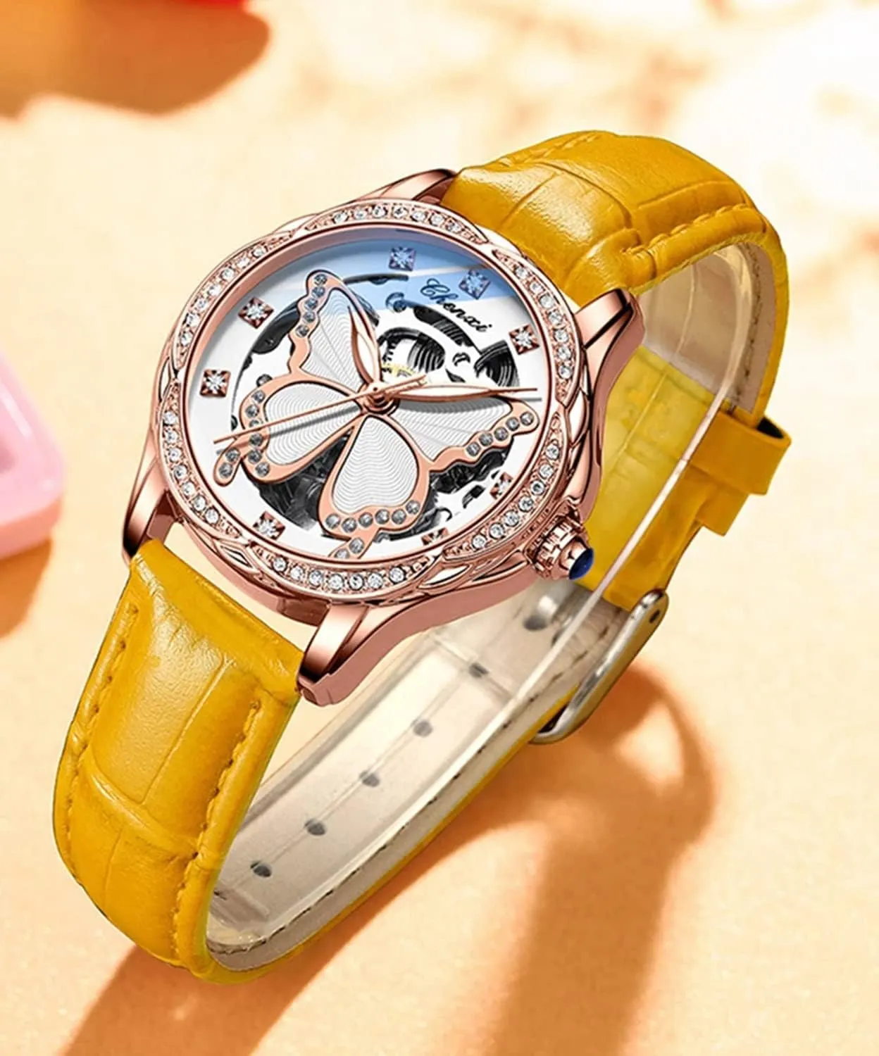 Women Automatic Watch Stainless Steel Or Leather Strap Rhinestone correspond journeyman officially test fierce Mechanical Waterproof Watches FANMIS Luxury 