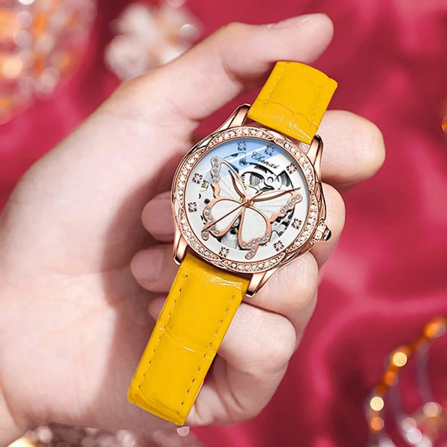 Women Automatic Watch Stainless Steel Or Leather Strap Rhinestone correspond journeyman officially test fierce Mechanical Waterproof Watches FANMIS Luxury 