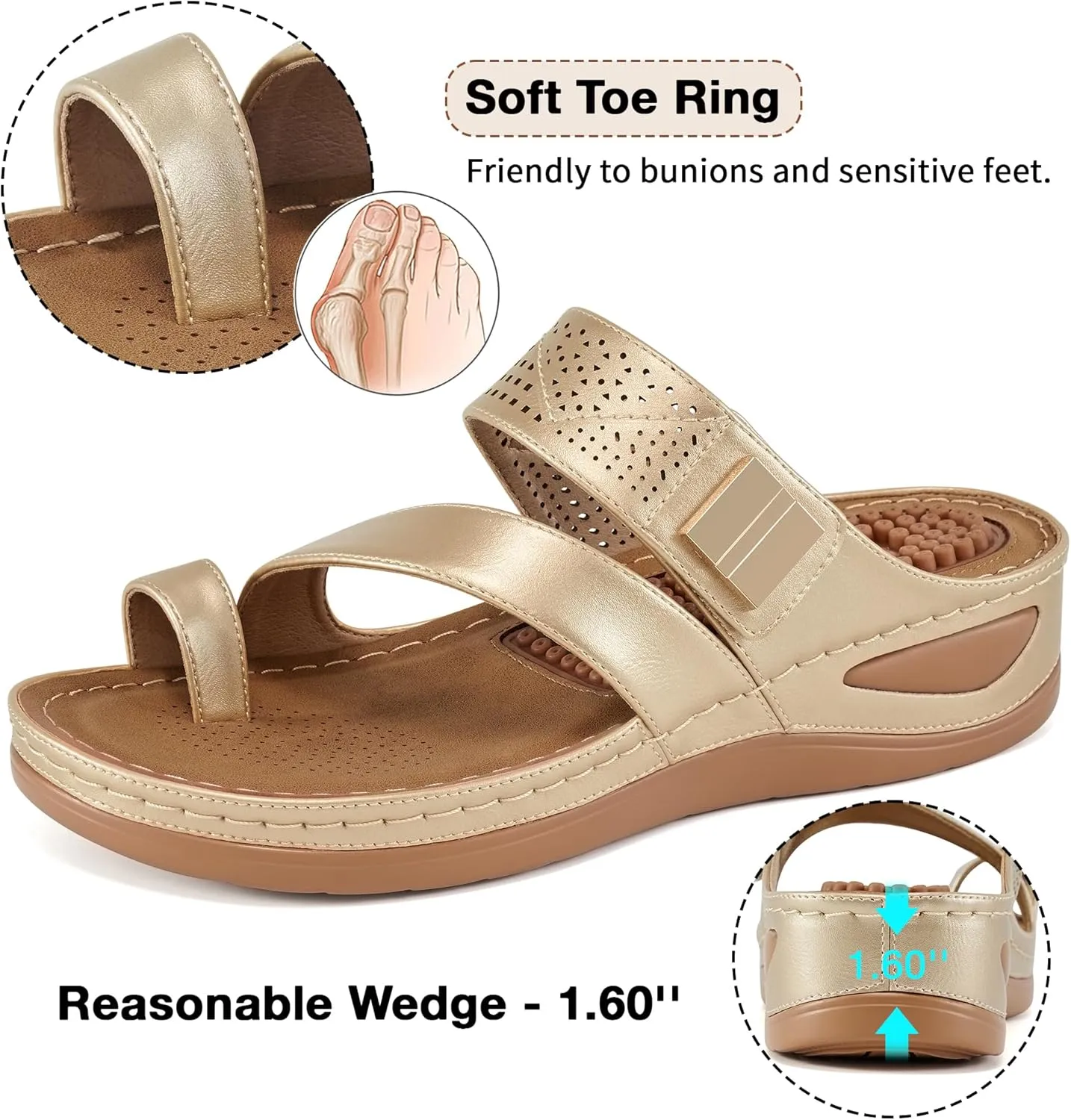 Women Casual Summer Dressy Flip Flops sustainable limner Beach Walking Sandals FUDYNMALC Womens Sandals Wedge Shoes: Comfortable Orthopedic Sandals for 