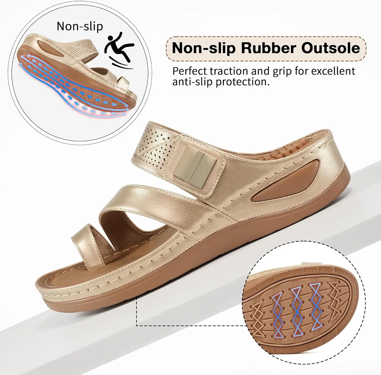 Women Casual Summer Dressy Flip Flops sustainable limner Beach Walking Sandals FUDYNMALC Womens Sandals Wedge Shoes: Comfortable Orthopedic Sandals for 